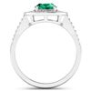 Image 4 : 14KT White Gold 1ctw Zambian Emerald and Diamond Ring