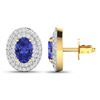 Image 4 : 14KT Yellow Gold 0.76ctw Tanzanite and Diamond Earrings