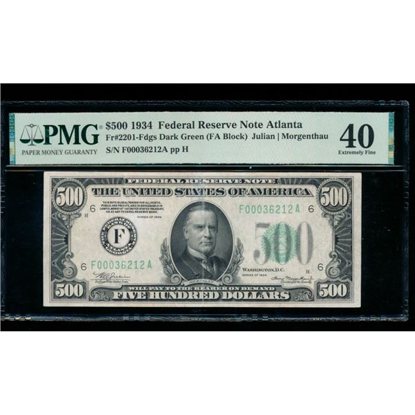 1934 $500 Atlanta FRN PMG 40