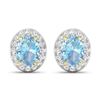 Image 1 : 14KT Yellow Gold 1.92ctw Aquamarine and Diamond Earrings