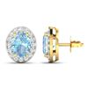 Image 3 : 14KT Yellow Gold 1.92ctw Aquamarine and Diamond Earrings