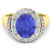 Image 2 : 14KT Yellow Gold 3.43ct Tanzanite and Diamond Ring