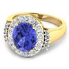 Image 3 : 14KT Yellow Gold 3.43ct Tanzanite and Diamond Ring
