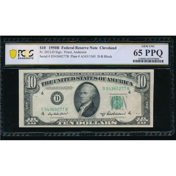 1950B $10 Cleveland FRN PCGS 65PPQ