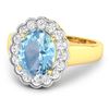 Image 2 : 14KT Yellow Gold 1.9ctw Aquamarine and Diamond Ring
