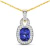 Image 1 : 14KT Yellow Gold 2.02ctw Tanzanite and Diamond Pendant