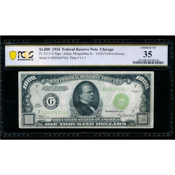 1934 $1000 Chicago FRN PCGS 35
