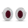 Image 2 : 14KT White Gold 1.12ctw Ruby and Diamond Earrings