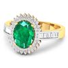 Image 2 : 14KT Yellow Gold 1.53ctw Zambian Emerald and Diamond Ring