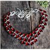 Image 1 : Beautiful 288 Ct Lab Created Red Ruby Necklace
