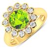 Image 1 : 14KT Yellow Gold 1.85ctw Peridot and Diamond Ring