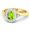 Image 2 : 14KT Yellow Gold 0.63ctw Peridot and Diamond Ring