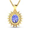 Image 3 : 14KT Yellow Gold 3.75ctw Tanzanite and Diamond Pendant