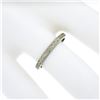 Image 4 : Antique 18K White Gold 2.3mm Crisp Scroll Work Eternity Stackable Band Ring