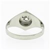 Image 5 : Vintage 18k Gold Diamond Solitaire Matte & Polished Hand Engraved Hexagon Ring