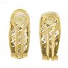 Image 3 : Italian 18k TT Gold Large Wide 11.2mm Textured Domed Omega Back Cuff Earrings