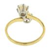 Image 2 : Antique 14K Yellow Gold Dual Round Cabochon Opal Etched Work Petite Bypass Ring