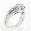 Image 8 : Vintage 14k Gold GIA Round Diamond Baguette 2.94 ctw Engagement Wedding Ring Set