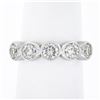 Image 1 : NEW Platinum 1.36 ctw Round Bezel Large Diamond Five 5 Stone Wedding Band Ring