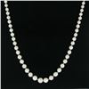 Image 4 : Vintage GIA Graduated Akoya Saltwater Pearl Necklace w/ 14k Gold Diamond Clasp