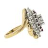 Image 5 : Vintage H. Stern 14K Gold 1.60 ctw Ruby & Diamond Marquise Shape Cocktail Ring
