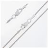 Image 6 : 18K TT Gold 0.60 ctw Round Diamond Open Cross Pendant w/ 18.5" Wheat Link Chain