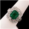 Image 3 : 3.92 ctw Emerald and 0.85 ctw Diamond Platinum Ring (GIA CERTIFIED)