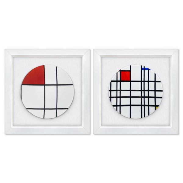 2 Piece Plate Set by Piet Mondrian (1872-1944)
