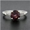 Image 8 : Vintage Platinum 1.99 ctw Round Rhodolite Garnet w/ Baguette Channel Diamond Rin