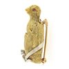 Image 5 : Vintage 18K TT Gold Detailed Textured Chick Bird Breaking Out of Egg Pin Brooch
