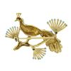 Image 3 : Vintage 18k Yellow Gold Multi Color Enamel Peacock Bird on Branch Pin Brooch