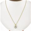Image 1 : 18k Yellow Gold 1.04 ctw Round Diamond Cluster Pendant 18" Bead Ball Necklace