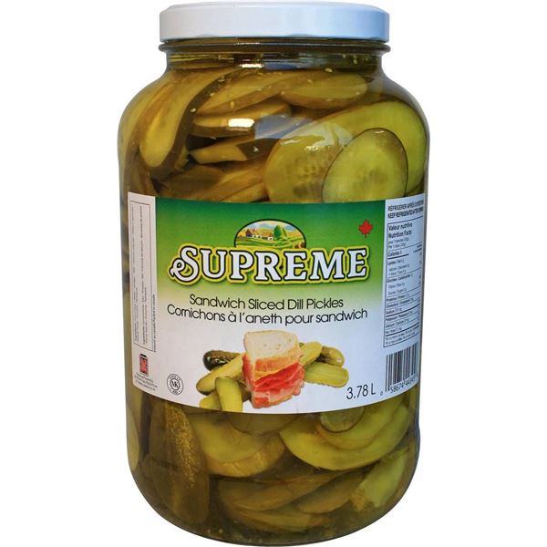 Supreme Sandwich Sliced Dill Pickles 3.78L Jar