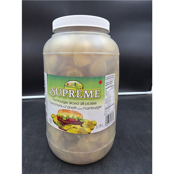 Supreme Hamburger Sliced Dill Pickles 1 Gallon Jug