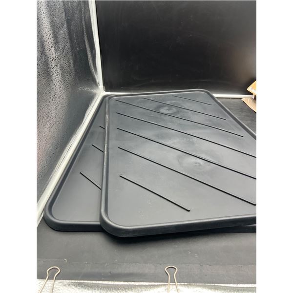 Lot of 2 Black Multi-Use Shoe / Boot Tray, 16 x 23.75 Inches (41cm x 60cm)