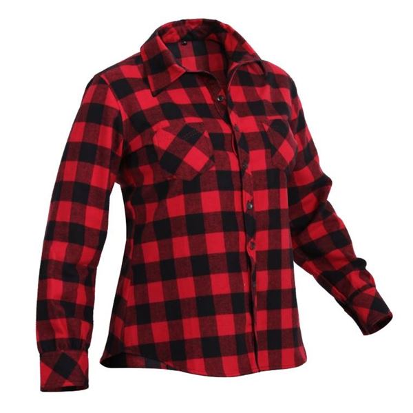 Rothco  Women’s Red And Black Plaid Flannel Shirt- Medium