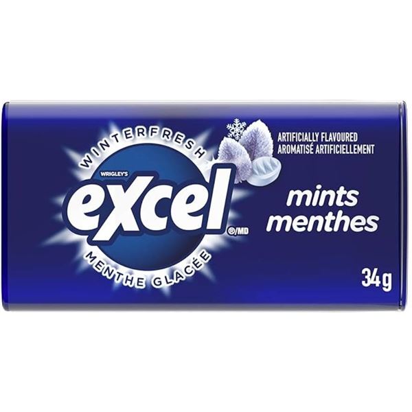 Excel Mints Peppermint 8 Packs 34g Each – 272g Total
