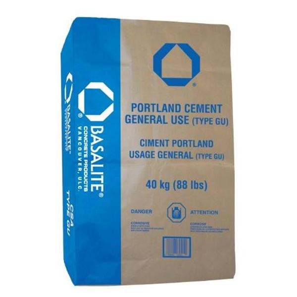 Basalite Type GU General Use Cement, 40 kg (88 lbs), CAN/CSA-A 3001 Certified