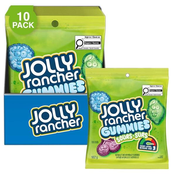 Jolly Rancher Gummies Sours, 182 g, Pack of 10