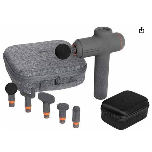 Sharper Image Percussion Massager with Attachments and Charging Cable