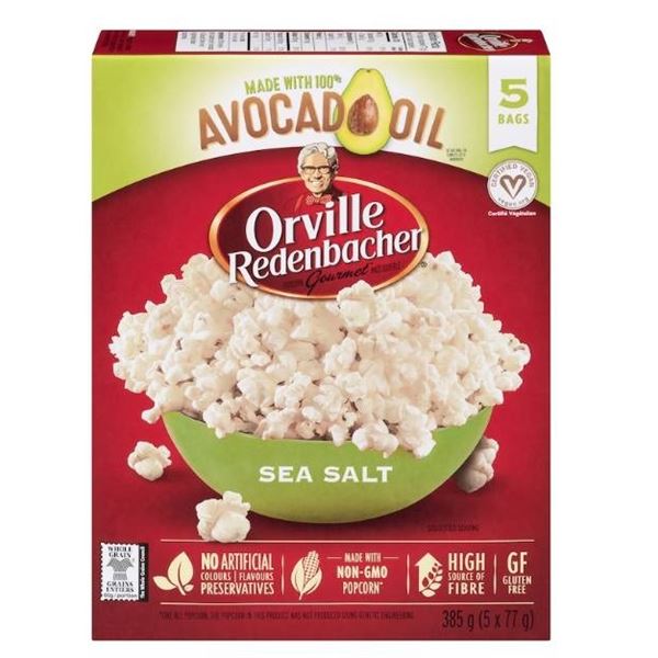 Lot of 3 Orville Redenbacher Sea Salt Popcorn With Avocado Oil, 5 Bags Each