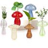 Image 1 : Lot of 6 Glass Mushroom-Shaped Decorative Vases in Assorted Colors