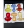 Image 2 : Lot of 6 Glass Mushroom-Shaped Decorative Vases in Assorted Colors