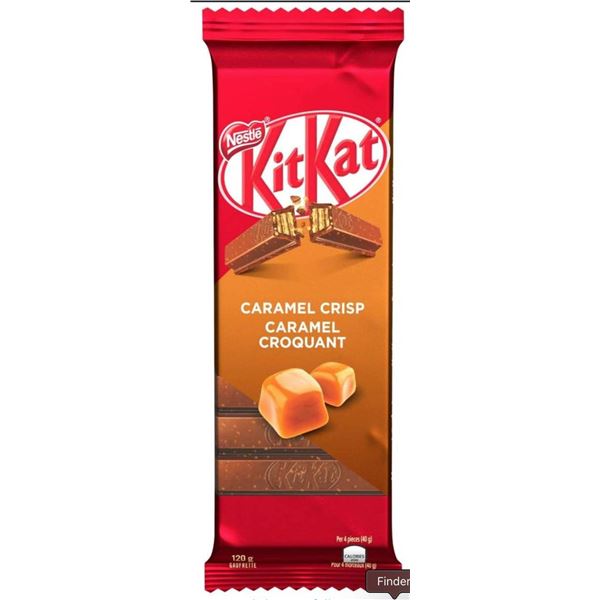 Lot of 8 Nestle KitKat Caramel Crisp Bars, 120g Each