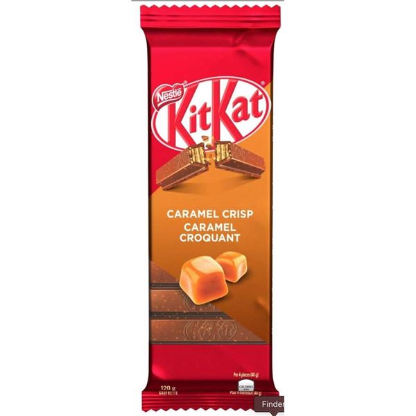 Lot of 8 Nestle KitKat Caramel Crisp Bars, 120g Each