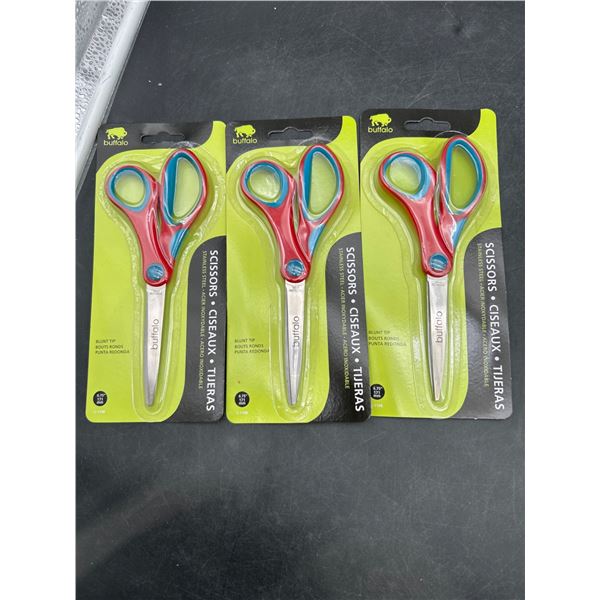 Buffalo 6.75-Inch Blunt Tip Stainless Steel Scissors Set of 3