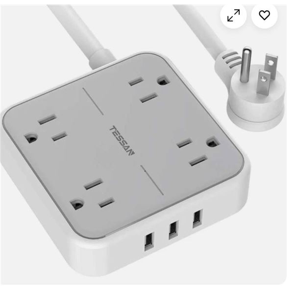TESSAN TS-102-SG Power Strip with USB Ports and Outlets