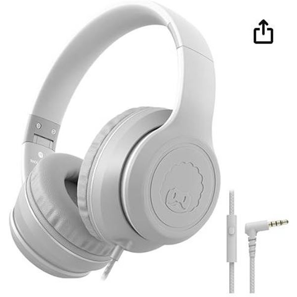 Rockpapa On-Ear Headphones with Microphone, Head Phones Wired Adjustable Headband, Foldable Headphon