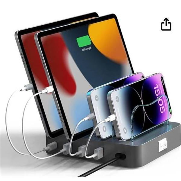 VIMC 4-Port Charging Station, Model PC004-Silver