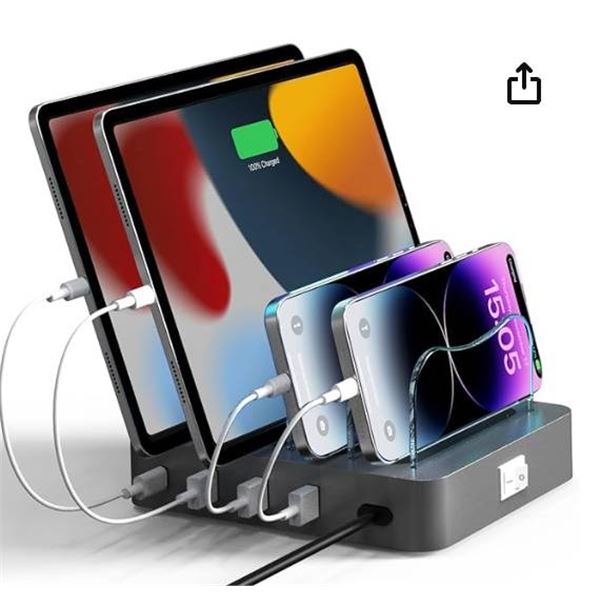 VIMC 4-Port Charging Station, Model PC004-Silver